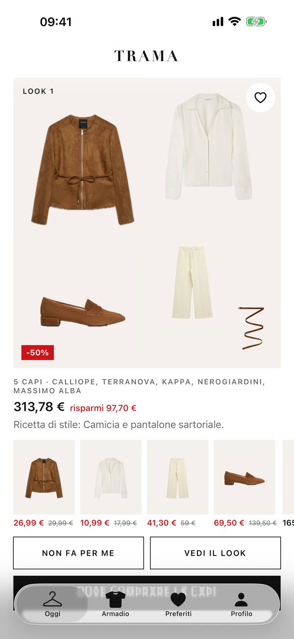 Schermata: un look da donna
